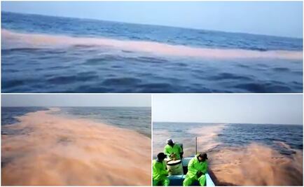 Pescadores reportan extraña mancha en el Golfo de México