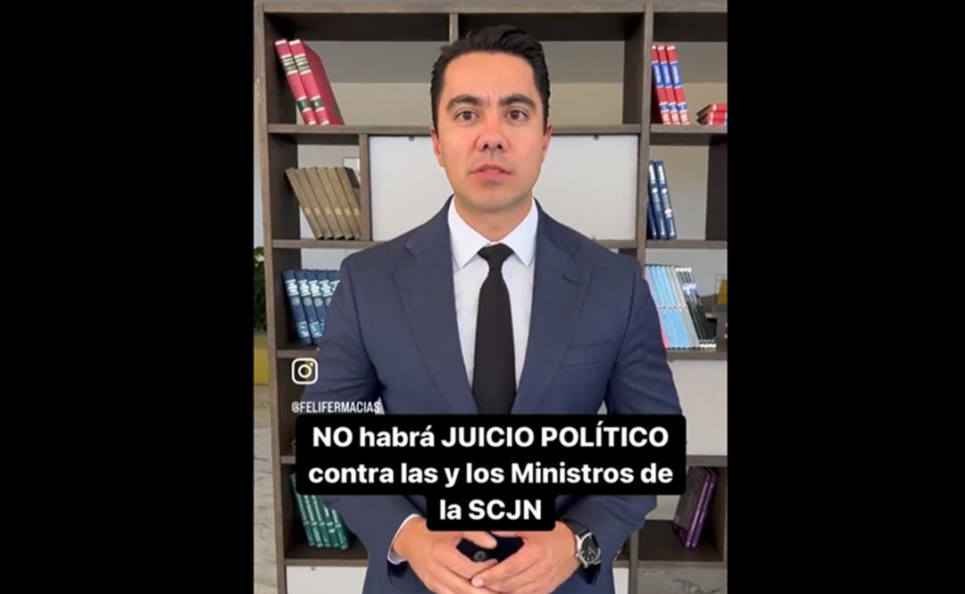 Diputado panista asegura que no habrá juicio político en contra de los ministros de la Corte. Foto: Captura / Twitter @FeliFerMacias