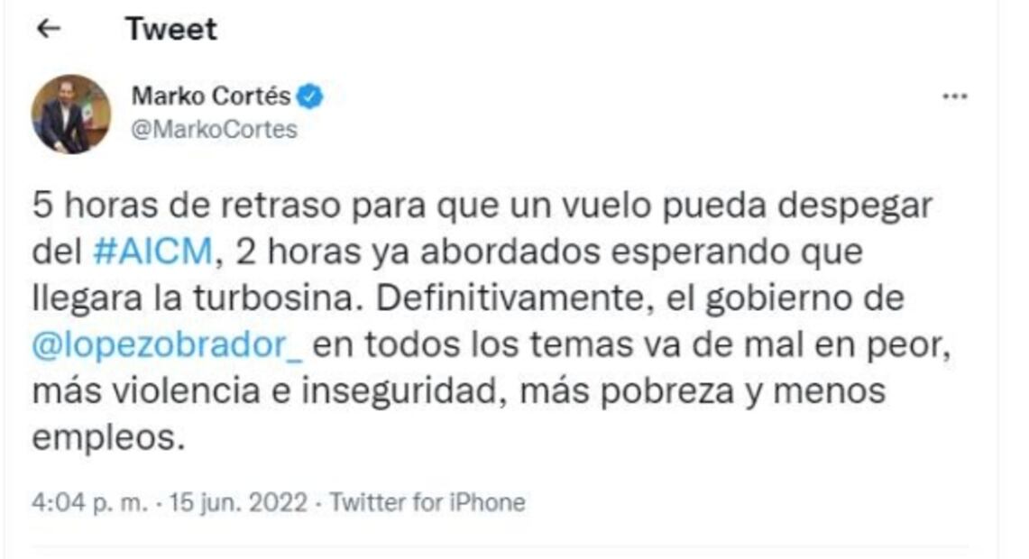 "Pues usen el AIFA, cretino": Fernández Noroña responde a Marko Cortés por quejarse del AICM