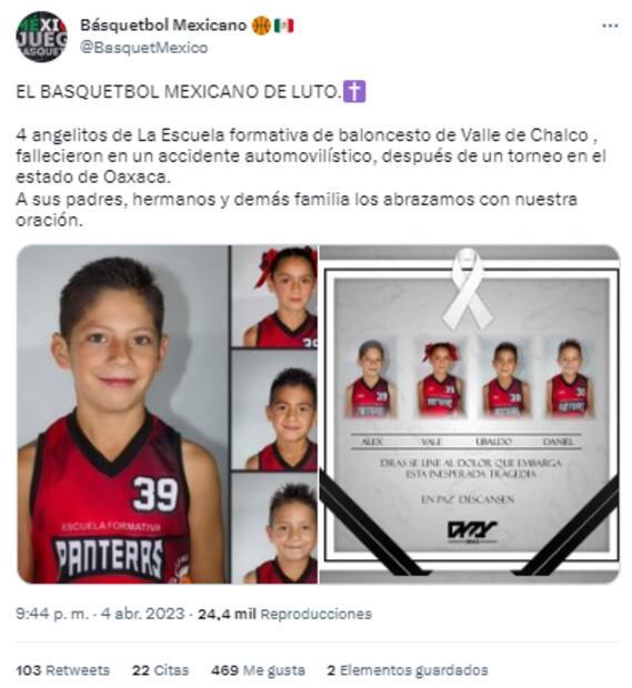 Tuit Basquetbol Mexicano - Foto: Especial