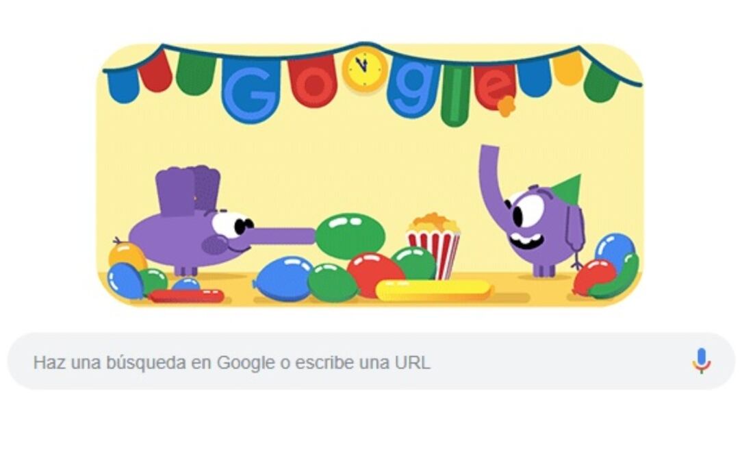 Google lanzó un doodle este 31 de diciembre para festejar la Víspera de Año Nuevo 2019