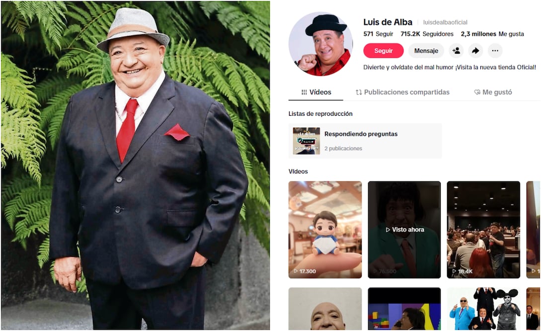 Luis de Alba, actor y comediante, recordado, especialmente, por su programa "El mundo de Luis de Alba".
Fotos: EL UNIVERSAL, archivo & TikTok