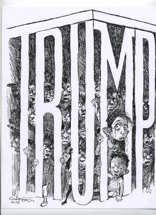 Miserable jaula para migrantes