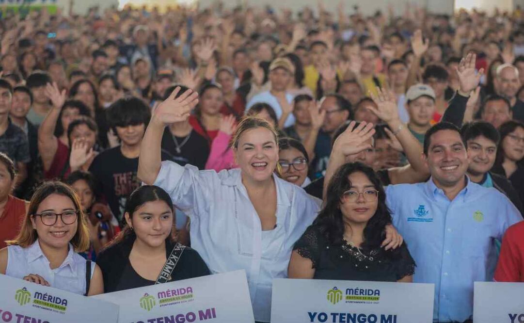 Cecilia Patrón Laviada, alcaldesa de Mérida, lanzal la plataforma "Mérida Campus Digital", 7 de octubre 2025. Foto: Especial