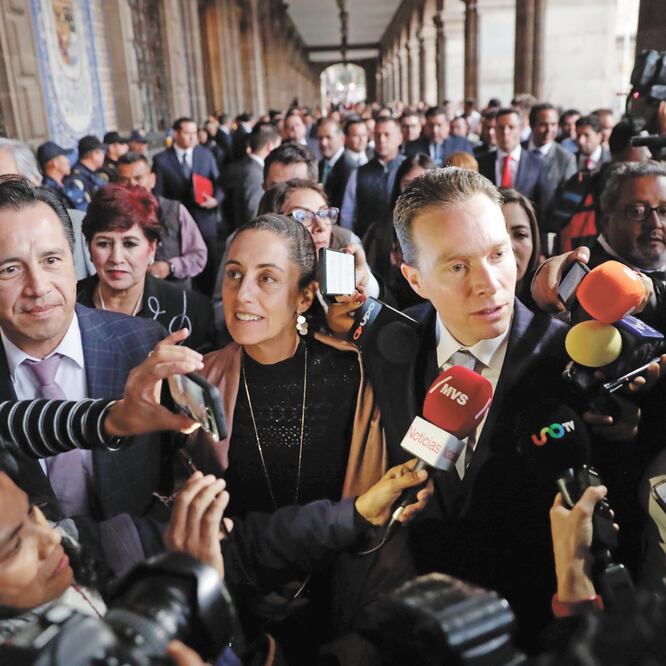 Claudia Sheinbaum asistió a la comida previa, en el Antiguo Palacio del Ayuntamiento, de la reunión de la Conferencia Nacional de Gobernadores. (IVÁN STEPHENS.EL UNIVERSAL)