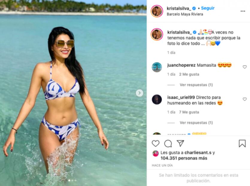 Kristal Silva disfruta de la playa en mini bikini