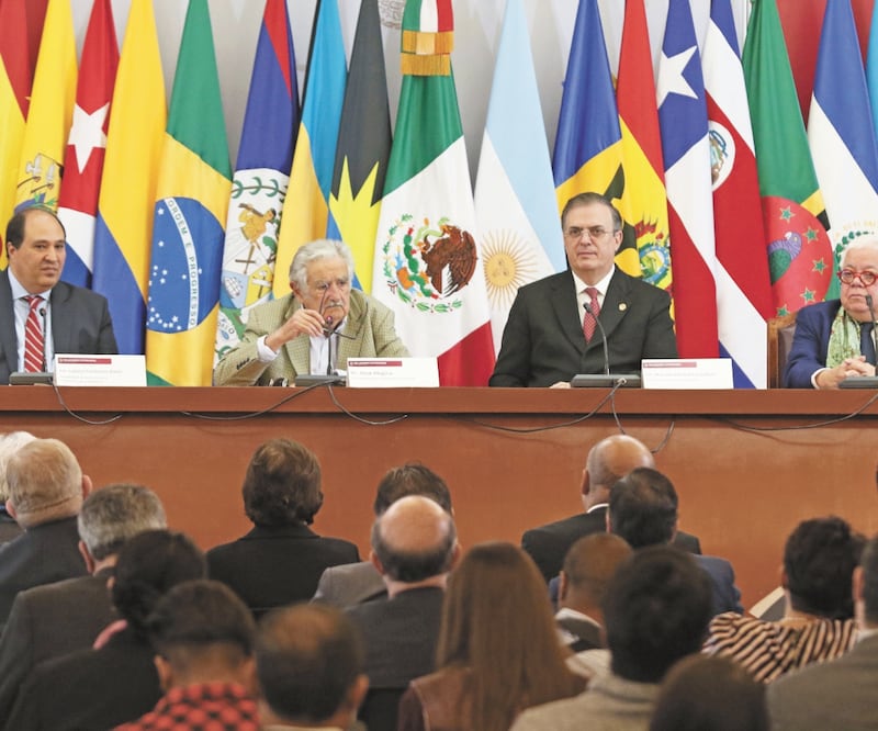 José Mujica, expresidente de Uruguay, ofreció una conferencia magistral en la Secretaría de Relaciones Exteriores. Foto: CARLOS MEJÍA. EL UNIVERSAL