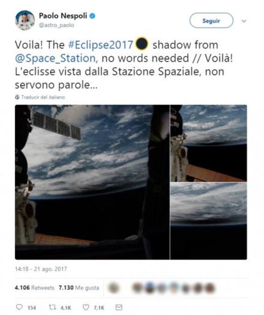 Así se vio el eclipse solar desde el espacio