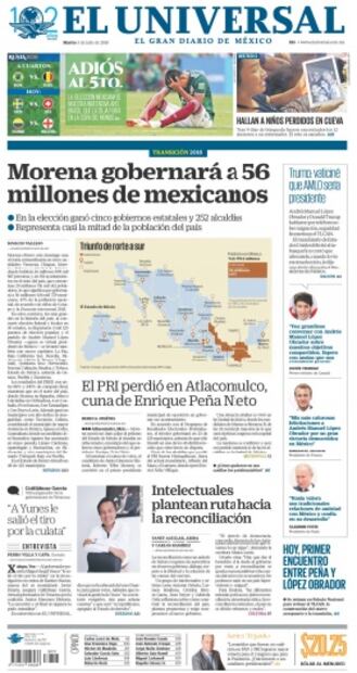 A dos años del triunfo de AMLO: 5 portadas de EL UNIVERSAL antes, durante y después del 1 de julio de 2018