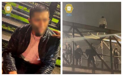 Policías evitan tragedia en Iztacalco; rescatan a hombre que presuntamente intentaba lanzarse de un puente peatonal