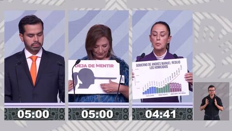 "Claudia te quiere pobre" y "gobernadores prófugos"; estas fueron las mejores frases del tercer debate presidencial 2024