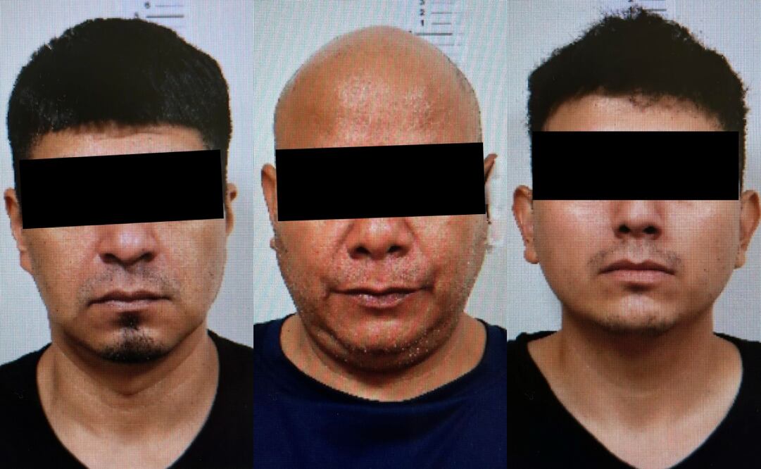 Juan Armando “N”, de 47 años; Alan Joseph “N”, de 27 y Abundio “N”, de 38 años fueron detenidos por crimen organizado. Foto: Fiscalía de Sonora