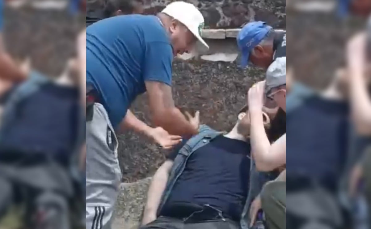 Tras el tiroteo, se observa a un hombre con la pierna sangrando por un probable impacto de bala. Foto: Especial.