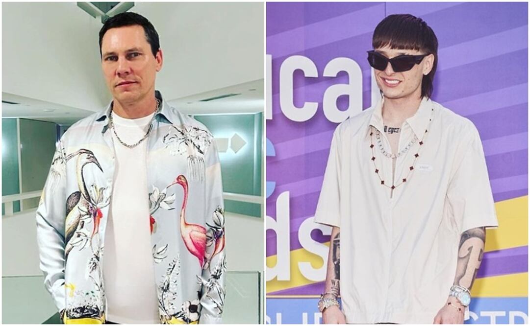 Tiësto y Peso Pluma. Foto: Capturas de Instagram @tiesto y @pesopluma