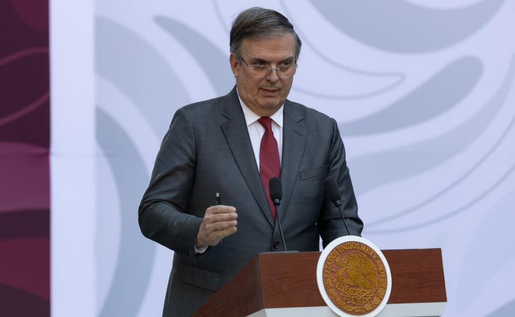 El secretario de Economía, Marcelo Ebrard, durante la presentación del Plan Michoacán este domingo 9 de noviembre de 2025. Foto: Hugo Salvador/ EL UNIVERSAL