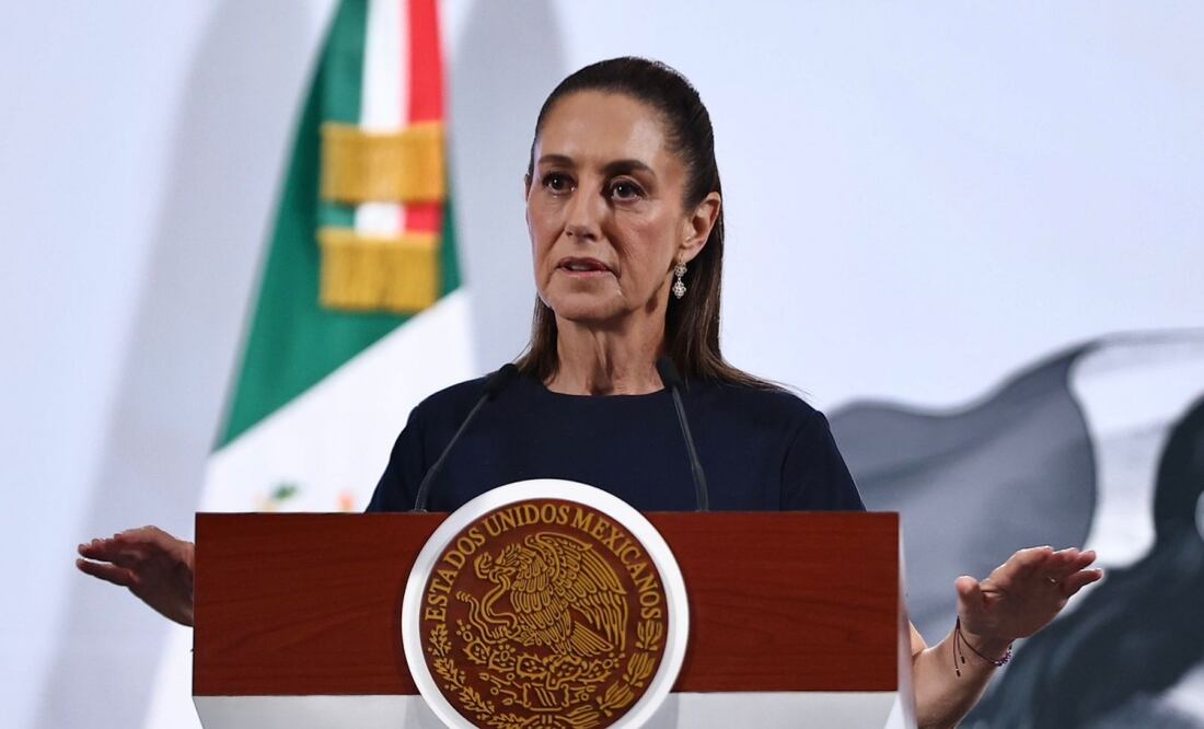 Claudia Sheinbaum en su conferencia matutina del 23 de mayo de 2025. Foto: Berenice Fregoso / EL UNIVERSAL