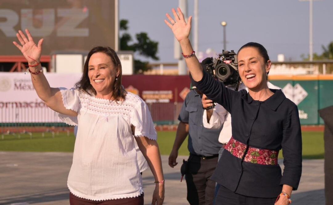 La presidenta Claudia Sheinbaum, acompañada de Rocío Nahle, durante gira de su Primer Informe de Gobierno en Veracruz, este domingo 7 de septiembre de 2025. Foto: Especial