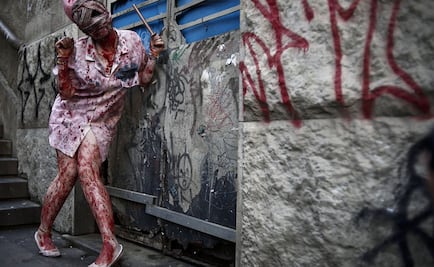 ​Deambulan “zombies” en calles de Sao Paulo por Día de Muertos