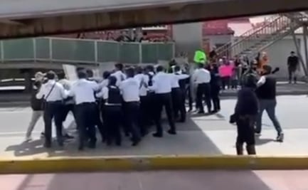 Policías estatales protagonizan zafarrancho con manifestantes en Hidalgo