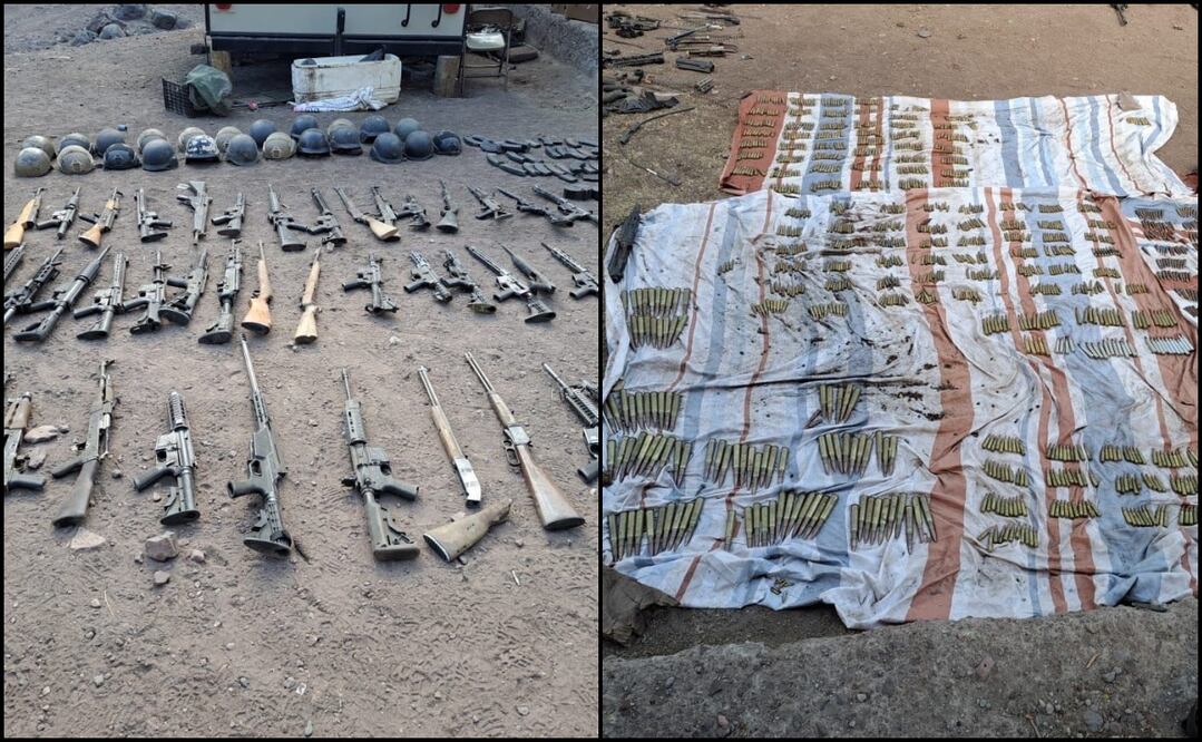 Enfrentamiento en Casas Grandes, Chihuahua, deja 2 muertos; aseguran arsenal. Foto: Especial