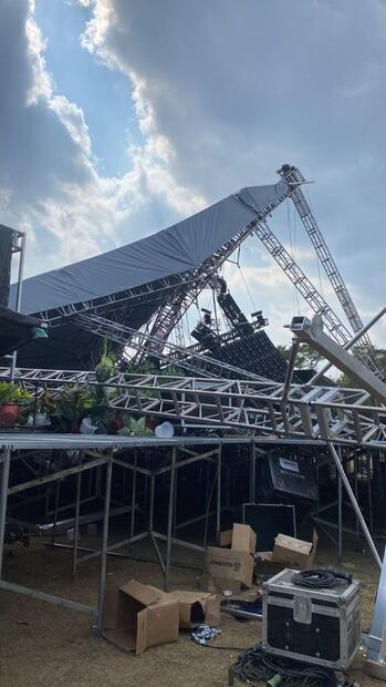 Se desploma escenario de Gloria Trevi en Xalapa Veracruz