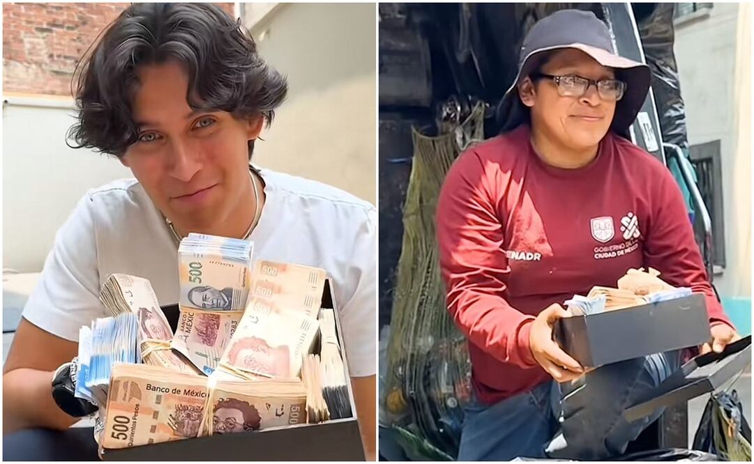 El influencer le cambió la vida a una recolectora de basura al 
regalarle 500 mil pesos. Fotos: TikTok @alexisomman