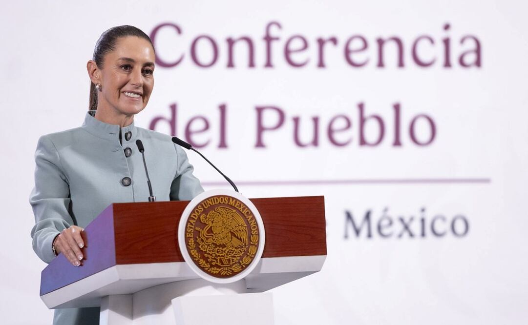 Claudia Sheinbaum, presidenta de México, durante la mañanera del 18 de febrero del 2025 en Palacio Nacional. Foto: Presidencia
