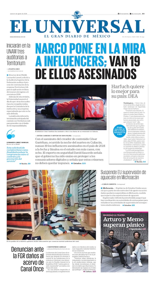 Portada impresa del 6 de agosto de 2026