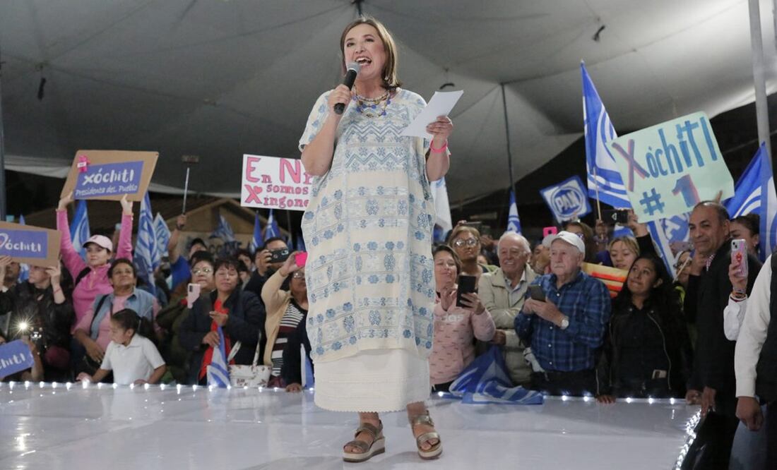 Virtual candidata de la oposición, Xóchitl Gálvez en evento de Naucalpan. Foto: Archivo/ EL UNIVERSAL
