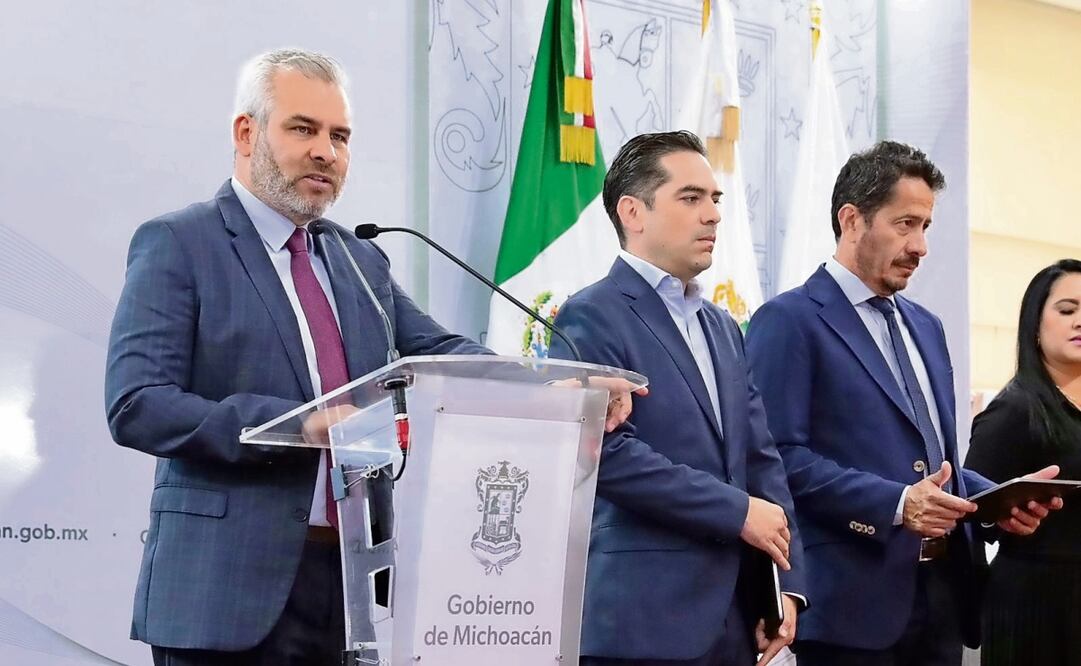 En conferencia de prensa, el gobernador Alfredo Ramírez Bedolla dio a conocer el proyecto. Foto: Especial