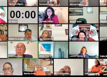 Acuden a sesión virtual, 65 de 66 diputados locales