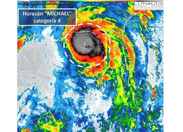 Huracán "Michael", categoría 4, deja lluvias en la Península de Yucatán