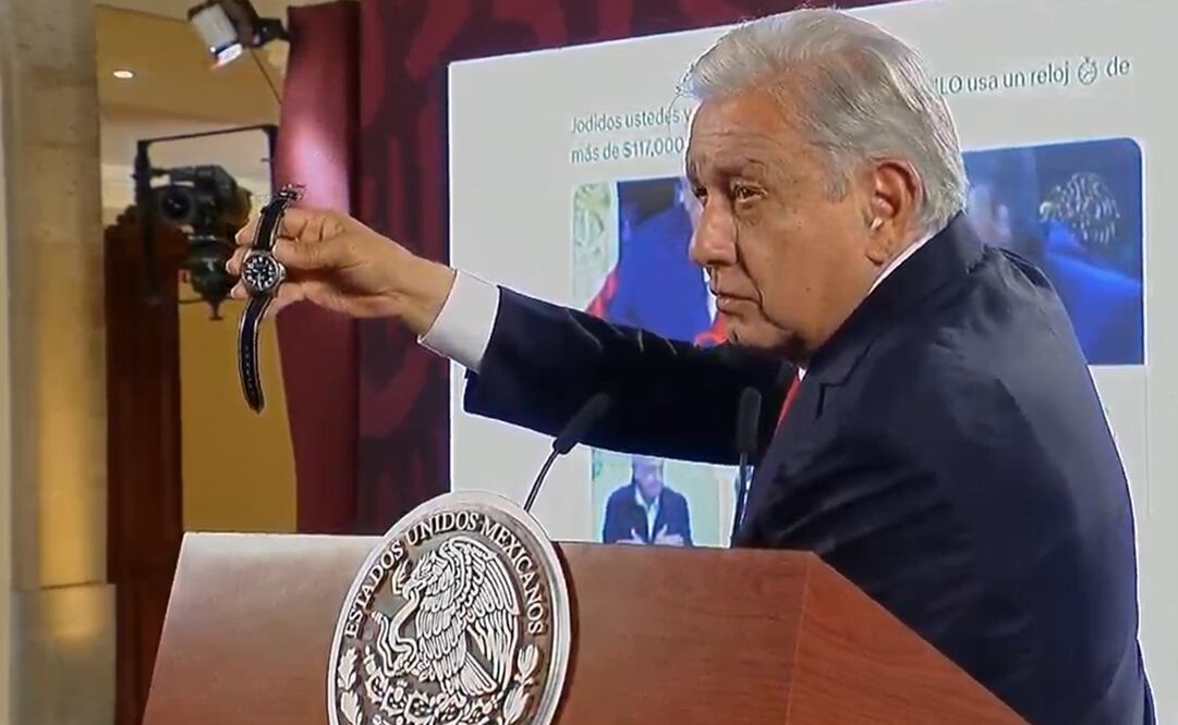 AMLO desmiente que su reloj cueste 120 mil pesos como afirman opositores. Foto: Captura