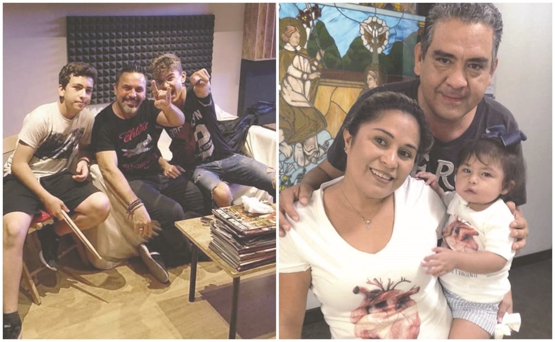 El Último Escuadrón, agrupación musical de España (izq.), quedó fascinada con la canción que Diego López escribió en honor a Cardio Chavitos, organización que logró que su hija María Rebeca (der.) fuera operada del corazón en 2016. Foto: ESPECIAL