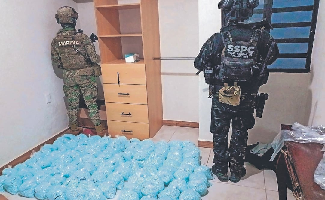 Decomiso de 14 millones de dosis de fentanilo en Colima, el 12 de marzo. Foto: AFP