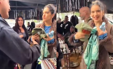 Rosalía se pasea por La Lagunilla; así fue captada junto a uno de sus fans