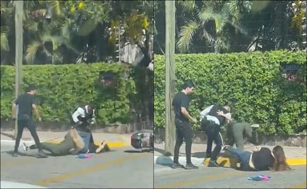 VIDEO: Captan a policía vial peleando a golpes con dos mujeres en calles de Guadalajara, Jalisco