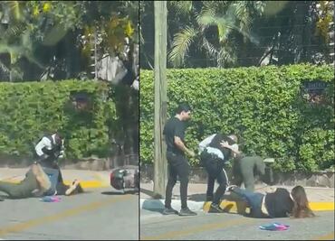VIDEO: Captan a policía vial peleando a golpes con dos mujeres en calles de Guadalajara, Jalisco