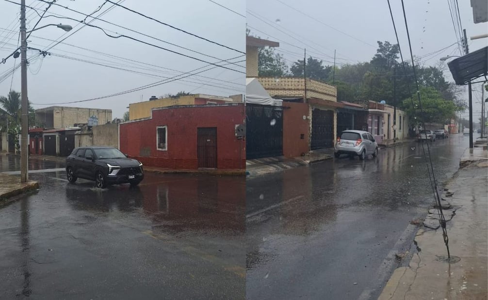 Fuerte chubasco sorprende a habitantes de Yucatán este miércoles; piso mojado provoca accidentes de tránsito.
Foto: Especial.