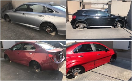Ladrones roban llantas a cuatro autos en Lomas Verdes