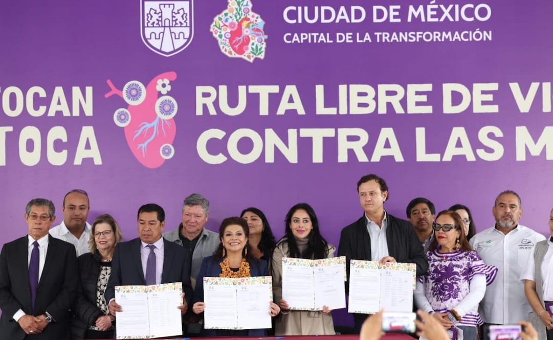 Clara Brugada anuncia "Ruta Libre de Violencia contra las Mujeres" en el transporte público; habrá botones de pánico para usuarias.
Foto: Especial.