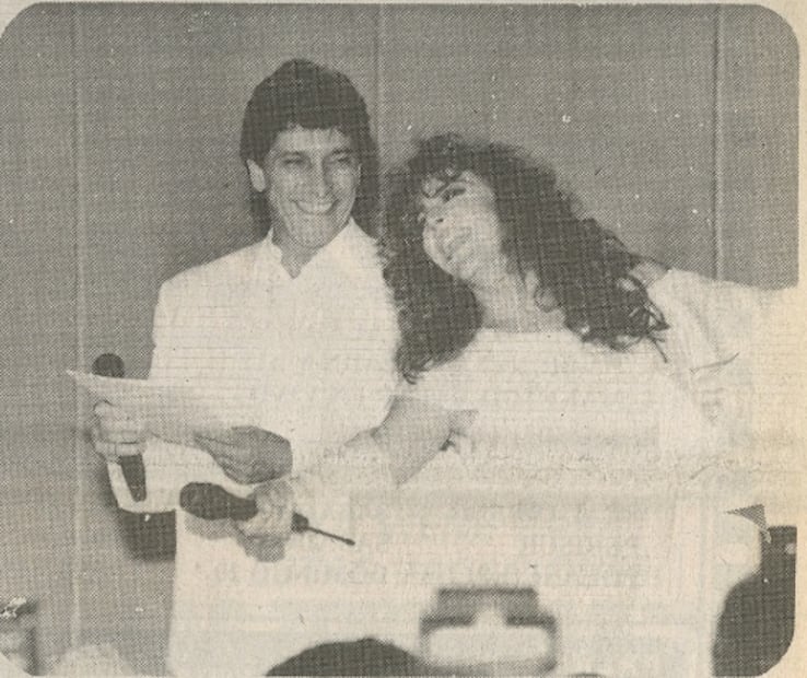 Juan Ferrara y Verónica Castro durante la presentación de "Valentina", junio de 1993.
Archivo EL UNIVERSAL.