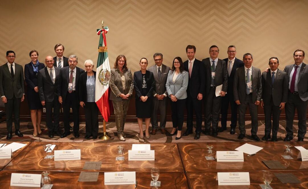 La mandataria federal Claudia Sheinbaum en reunión con integrantes del Consejo Empresarial de Canadá. Foto: Presidencia