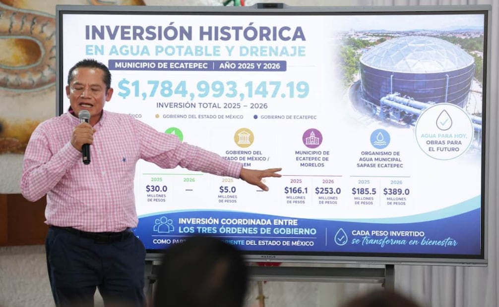 Francisco Reyes Vázquez, director del sistema de agua local, resaltó la inversión histórica de mil 784 millones de pesos de los gobiernos federal, estatal y municipal. Foto: Especial