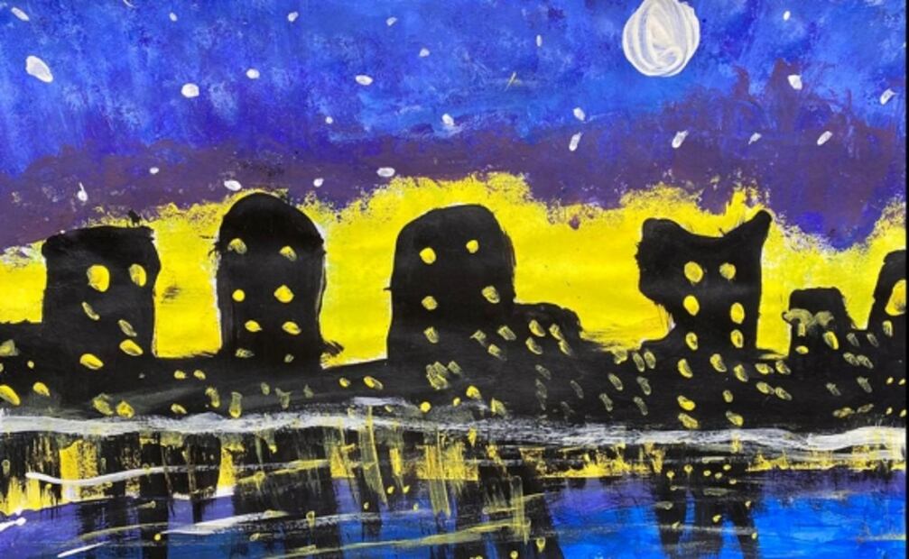 Con tan solo 4 años, Julieta realizó una exposición de pinturas