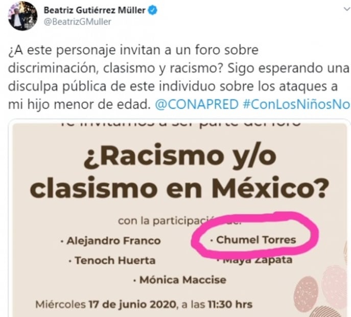 Los reclamos, disculpas y polémicas de Gutiérrez Müller en redes sociales