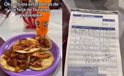 Más de mil pesos... ¿por unos tacos? Mujer exhibe estafa en la Feria de Durango