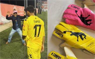 El tributo que Antonio Campos lleva en sus manos para recordar a Jorge Campos