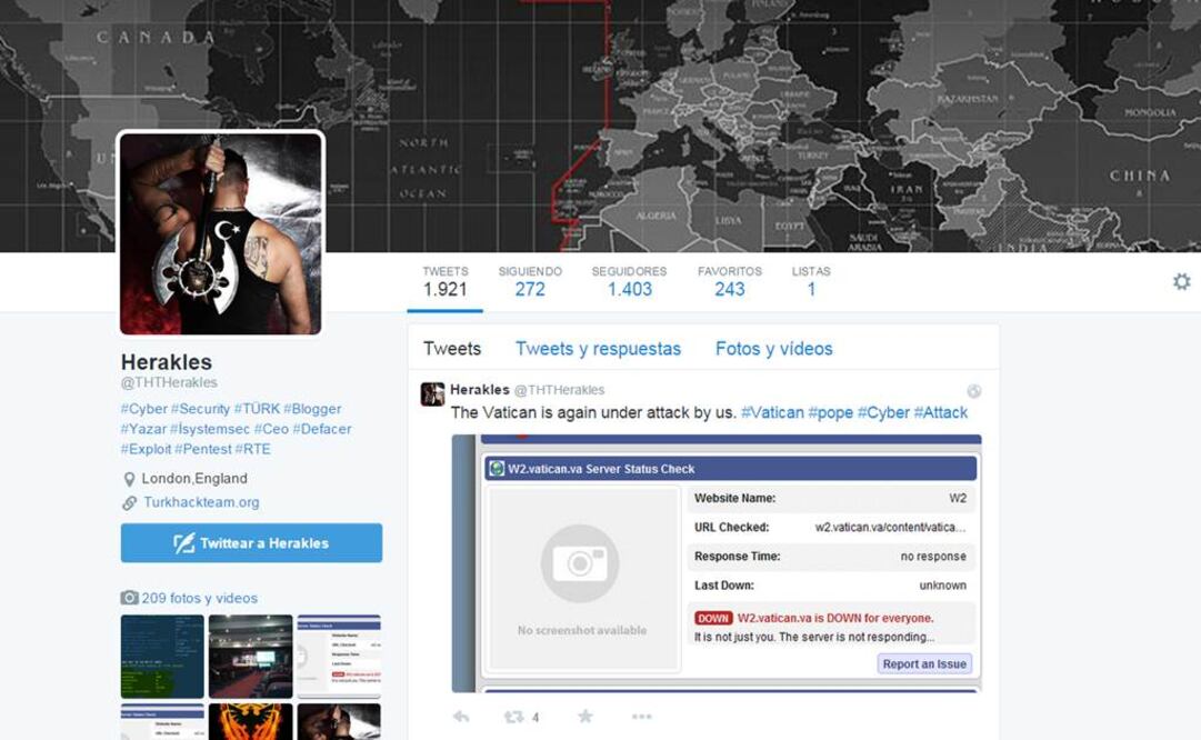 El ataque cibernético es llevado a cabo por un grupo autodenominado THTHerakles y cuya sede estaría en Londres (Foto: Especial)