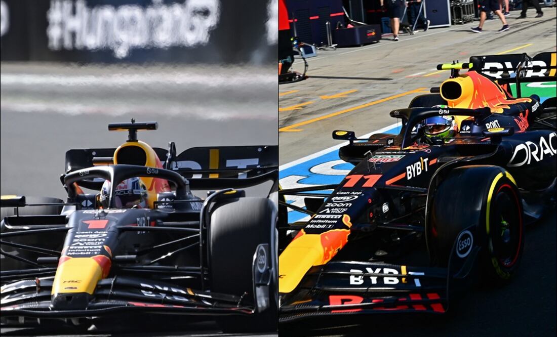 Max Verstappen y Checo Pérez en Hungría - Foto: Especial